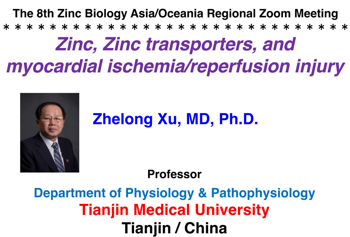 Zinc - Asia/Oceania 2022, January 25: Zinc, Zinc transporters, and myocardial ischemia/reperfusion injury